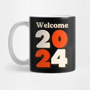 Bold Numbers Welcome 2024 Design Mug